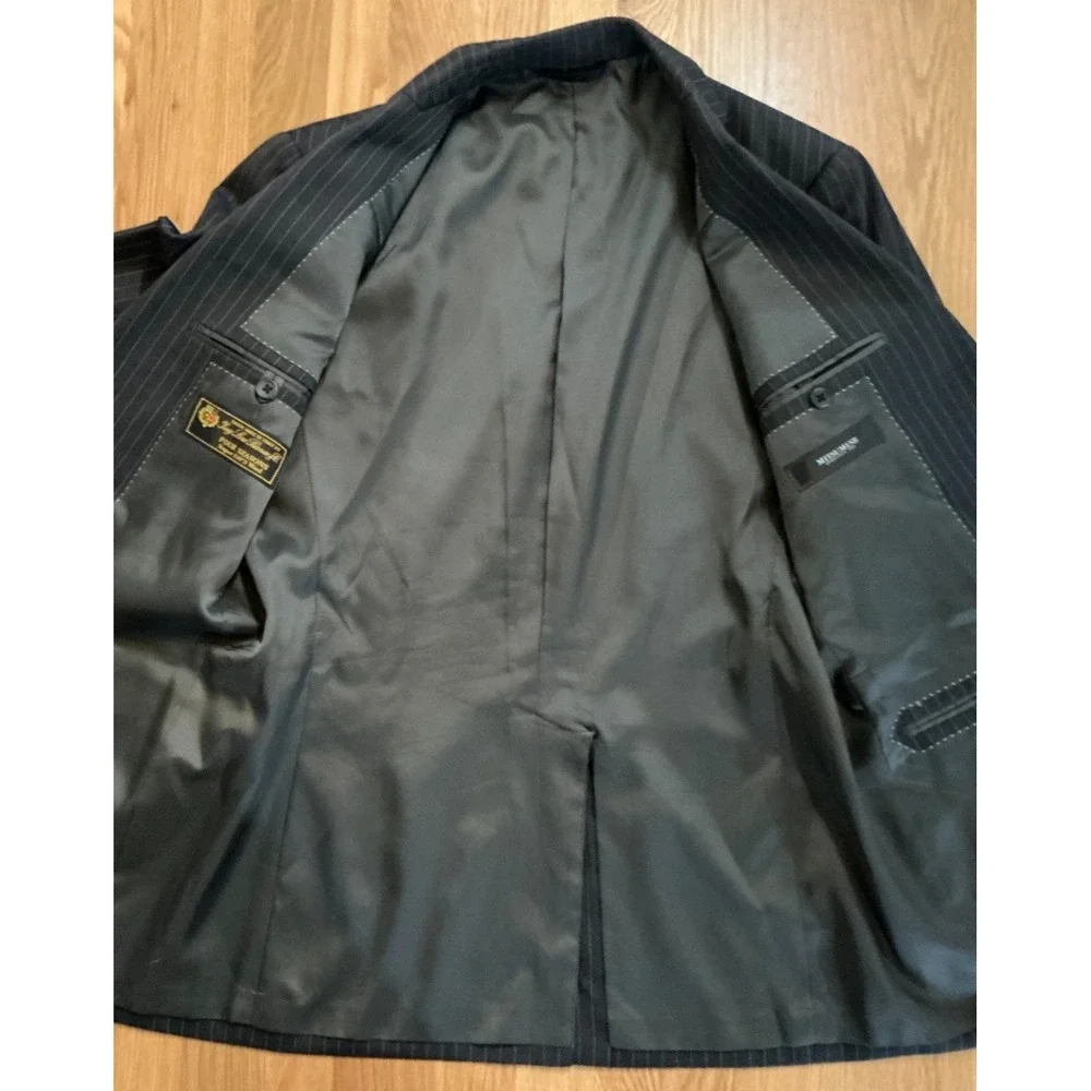 Mitsumine Blazer Jacket Loro Piana Super 130's‎ Wool Charcoal Pinstripe 38R (A5)
